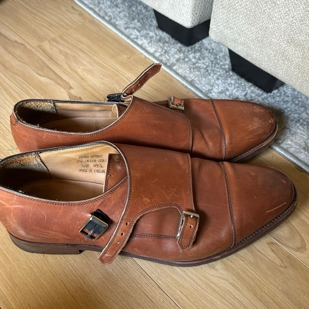 Alfred Sargent J. Crew Mahogany Double Monk Strap Shoes